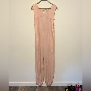 Free People Blush Pink Sleeveless Jumpsuit